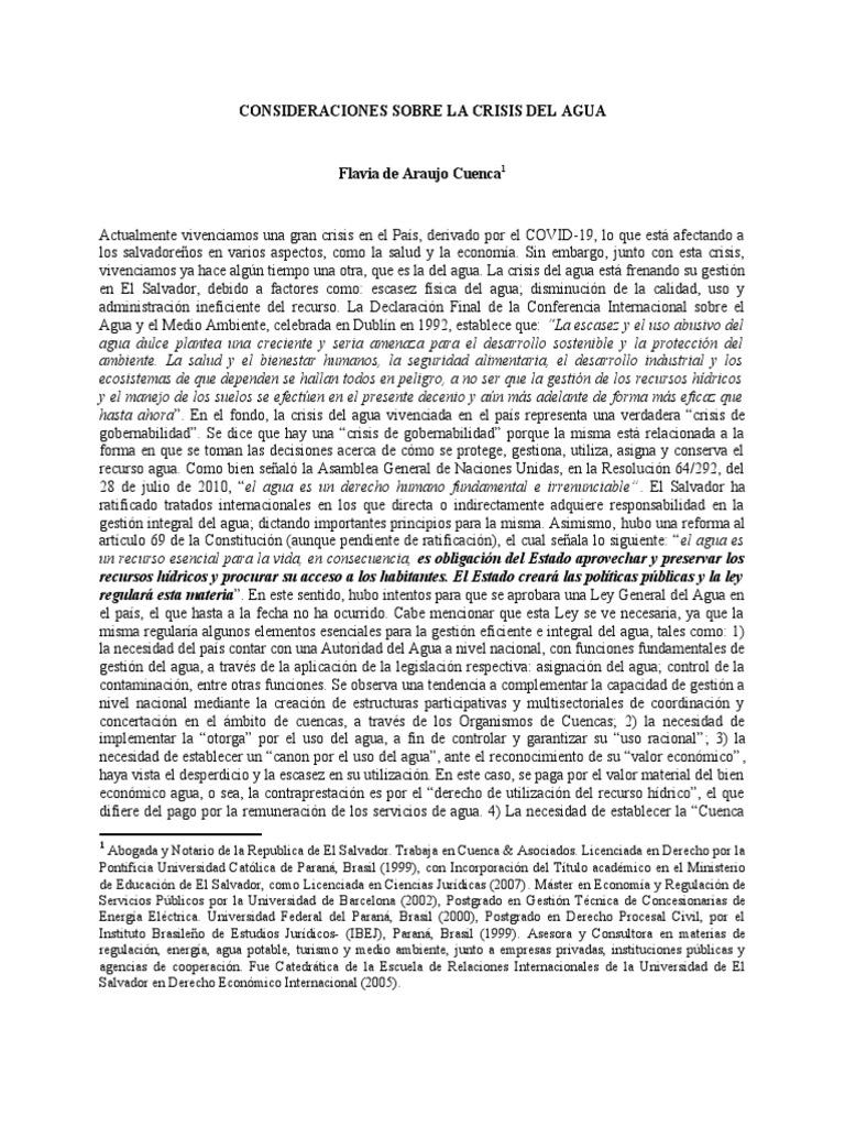 Crisis del Agua en El Salvador: Retos y Soluciones | PDF | El Salvador ...