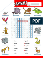 Wild Animals Esl Vocabulary Word Search Worksheet For Kids