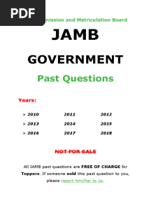Jamb Government Past Questions