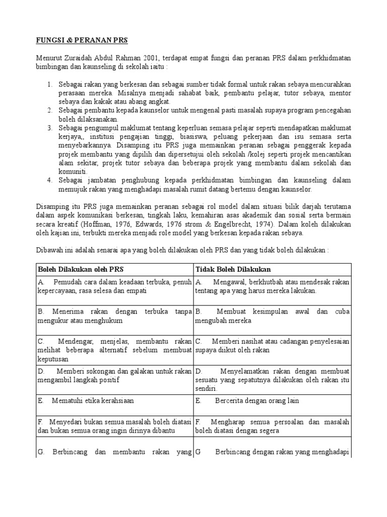 Fungsi Peranan Prs Pdf