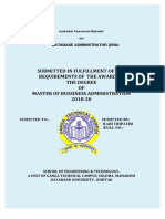 Submitted in Fulfillment of The Requirements of The Award of The Degree OF Master of Bussiness Administration 2018-20