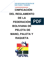 REGLAMENTO DE LA FEDERACIÓN BOLIVIANA DEPELOTA DE MANO OFICIAL 2020 - Compressed