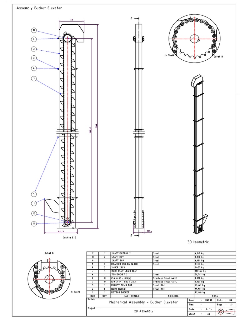 Bucket Elevator New PDF Metals Mechanical Engineering