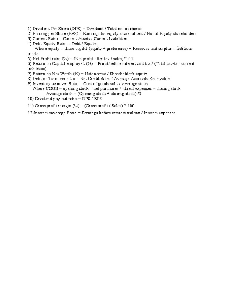 Key Financial Ratios Explained | PDF