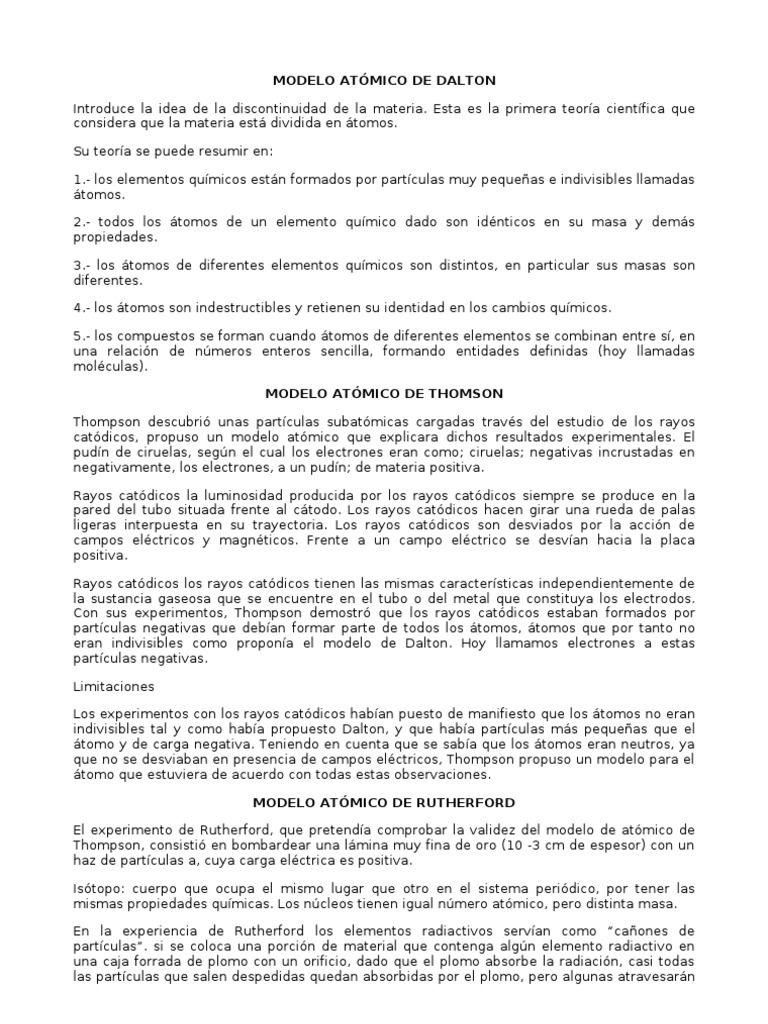 Modelo Atómico de Dalton | PDF