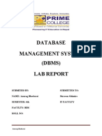 Database Management System (DBMS) Lab Report