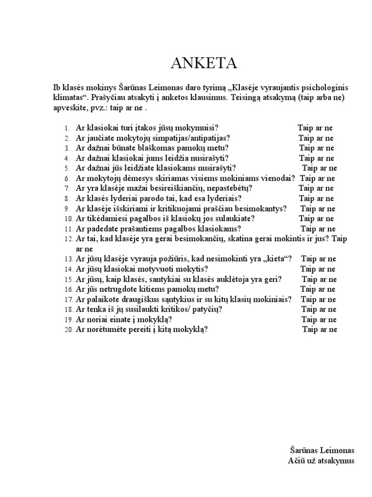 ANKETA | PDF