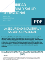 La Seguridad Industrial y Salud Ocupacional