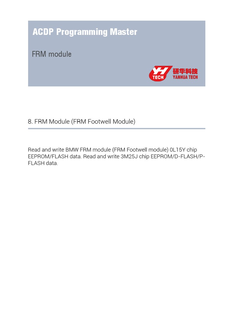 ACDP Programming Master: FRM Module | PDF | Flash Memory | Integrated ...