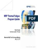 MRP Thermal Fatigue Program Update: Paul Crooker