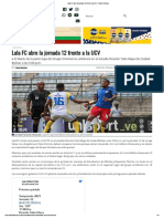 Lala FC Abre La Jornada 12 Frente A La UCV - Diario Primicia