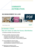 Course Summary Luxury Distribution: M1 Management Du Luxe