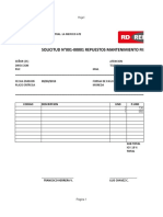Solicitud Cotización N°001-000001 Repuestos y Mantenimientos Filtros