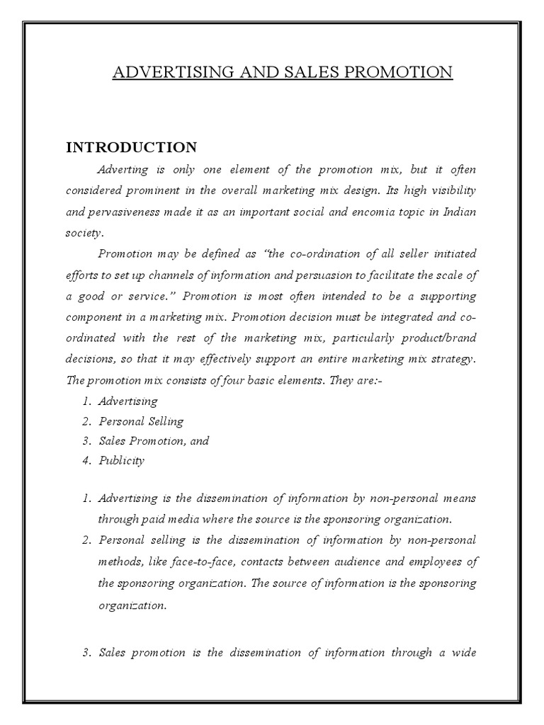 Advertising and Sales Promotion Overview | PDF | Advertising | Chromium