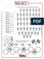 Cuadernillo de Tablas de Multiplicar-5 Al 7