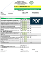 Science Department: Mid-Year Performance Evaluation Form For Teacher I-Iii