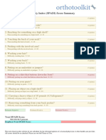 OrthoToolKit Shoulder Pain and Disability Index (SPADI) Score Report