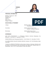 Grachelle Janette H. Valiente: Personal Information