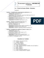 Planejamento de Aulas - 1a Série Do Matutino - 1a Unidade