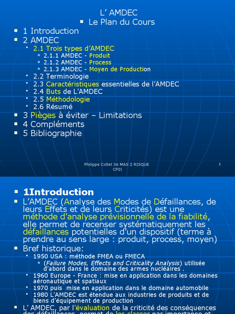 Introduction à l'AMDEC et ses types | PDF | Ingénierie des systèmes