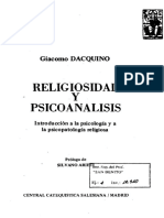 Dacquino, Giacomo. Religiosidad y Psicoanálisis (Primera Parte, Caps. 1, 2 y 3)