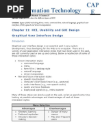 Chapter 11: HCI, Usability and GUI Design Graphical User Interface Design