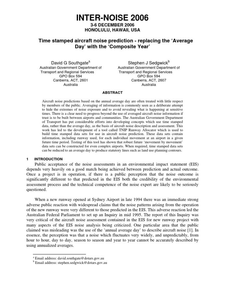 Aircraft Noise Prediction Tool Development | PDF | Airport | Air ...
