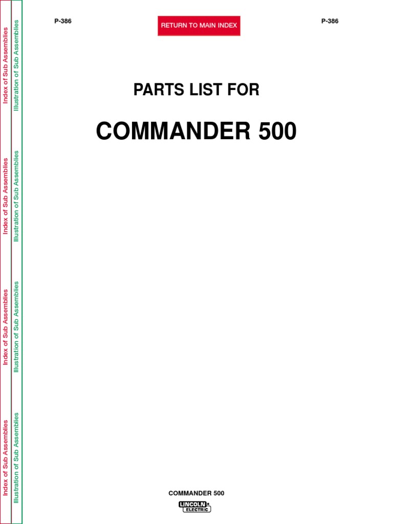 Commander 500 Parts List Guide | PDF | Nut (Hardware) | Screw