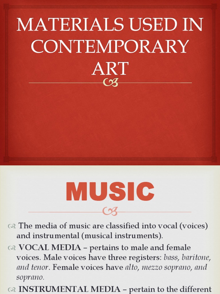 Materials Used in Contemporary Art PDF Musical Instruments