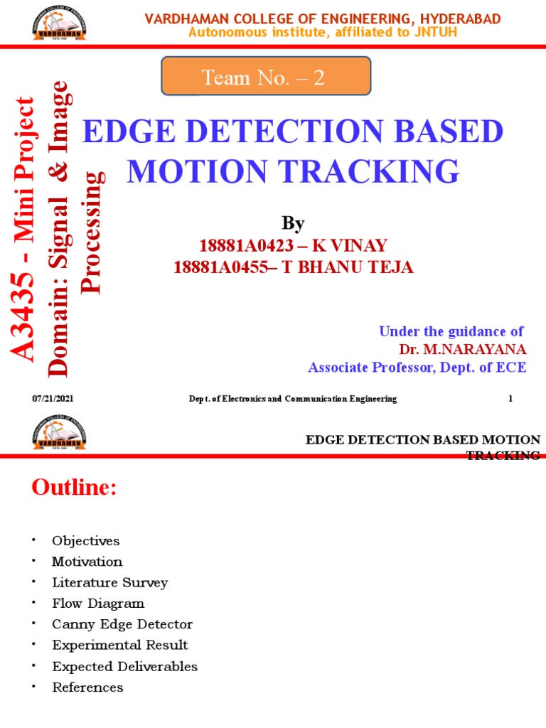Edge Detection Based Motion Tracking: Team No. - 2 | PDF | Electrical ...