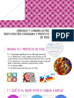 TEMA 18, Buen Vivir o Sumak Kawsay, El Bien Ser, El Bien Estar, El Bien Conocer, El Bien Hacer, El Buen Vivir y Convivir, Proyecto de Vida