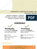 Clase 13, Homónimas Homógrafas y Homófonas, Monosémicas, Hiperónimos e Hipónimos, Heterónimas, Parónimas. Analogías Clasificaciones