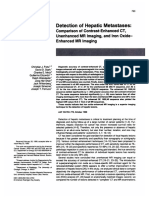 Detection of Hepatic Metastases:: Comparison of Contrast-Enhanced CT, Unenhanced MR Imaging, and Iron Oxide