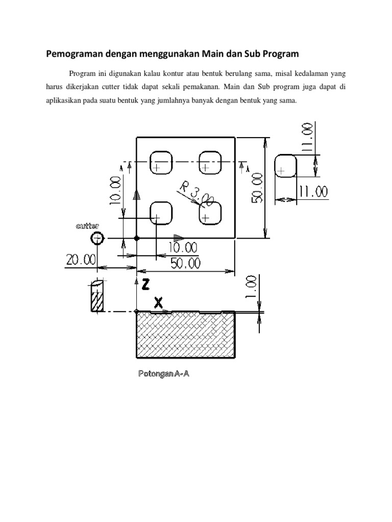 Pemrograman CNC: Main dan Sub Program | PDF