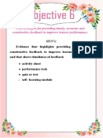 Used Strategies For Providing Timely, Accurate and Constructive Feedback To Improve Learner Performance