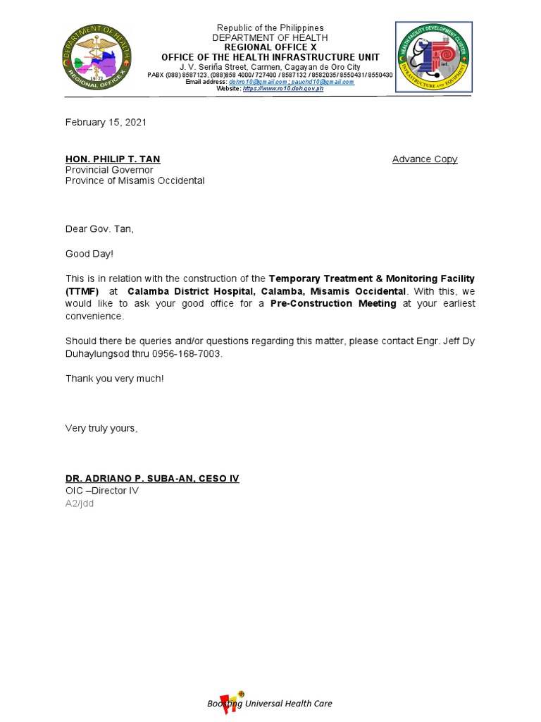 Pre-Construction Meeting Request for TTMF | PDF | Health Care | Health ...