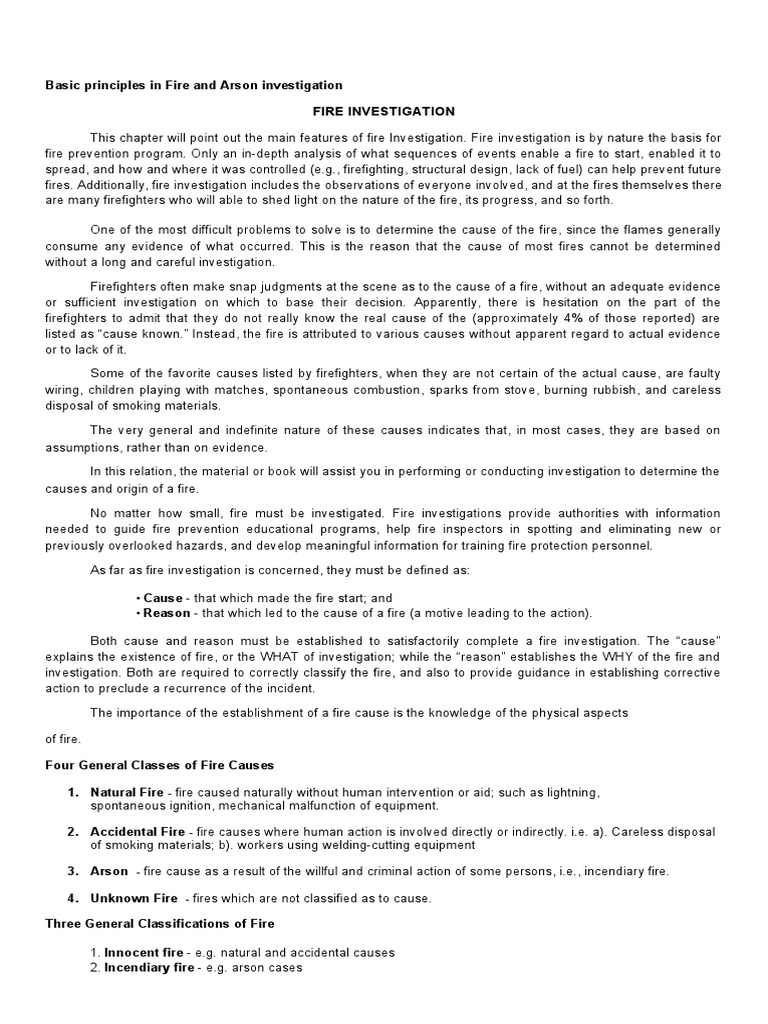 Principles of Fire and Arson Investigation | PDF | Fires | Firefighter