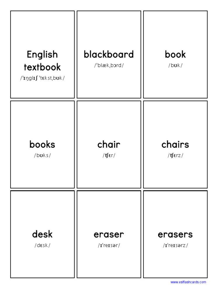 School Objects 1 (Words + IPA) | PDF | Language Arts & Discipline ...