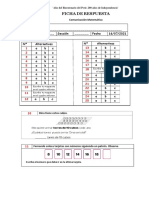 Ficha de Respuesta 2 Grado Matematica