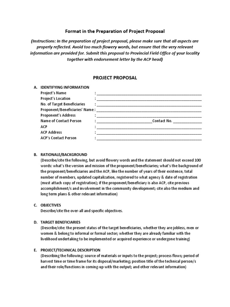 Project Proposal Format and Guidelines | PDF | Business | Marketing