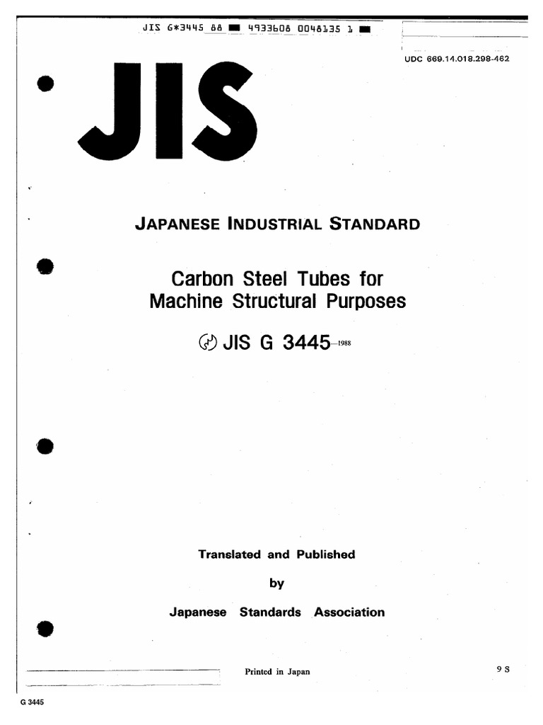 JISG34451988Carbon Steel Tubes For Machine Structural Purposes PDF