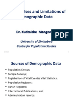 Demography Module 2 - Sources, Uses and Limitations - 2016