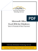 Microsoft Office Excel 2016 For Windows: Intro To Formulas & Basic Functions