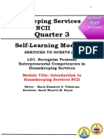 Housekeeping Services Ncii Self-Learning Module 1: Quarter 3