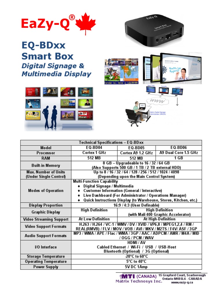 EQ-BDxx Smart Box Specifications | PDF | Computer Hardware | Film And ...