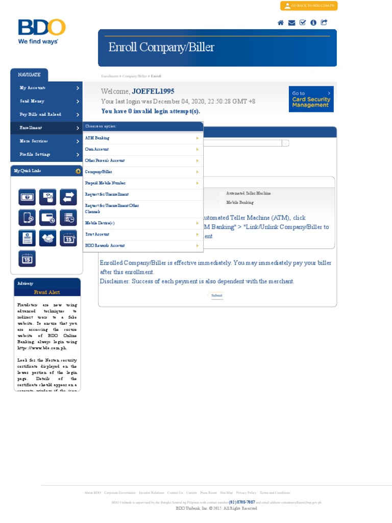 BDO Online Banking Enrollment Guide | PDF | Automated Teller Machine ...