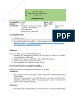 Learning Plan Learning Area English Grade Level Quarter No. of Days Lesson Title Date