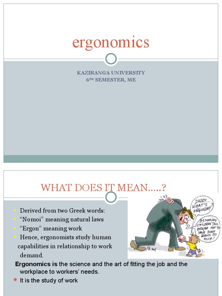 Understanding Ergonomics in the Workplace | PDF | Human Factors And ...