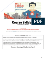 Course Syllabus - New & Improved For 2015