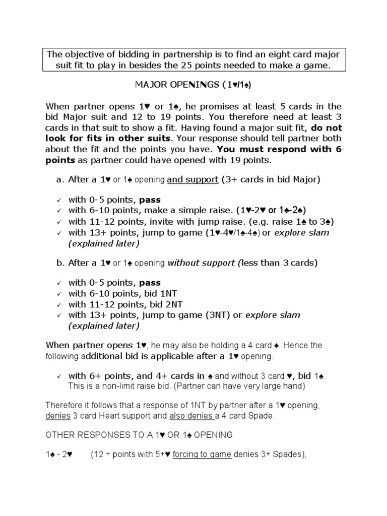 Maj Openings Simple PDF Games Of Chance French Deck Card Games